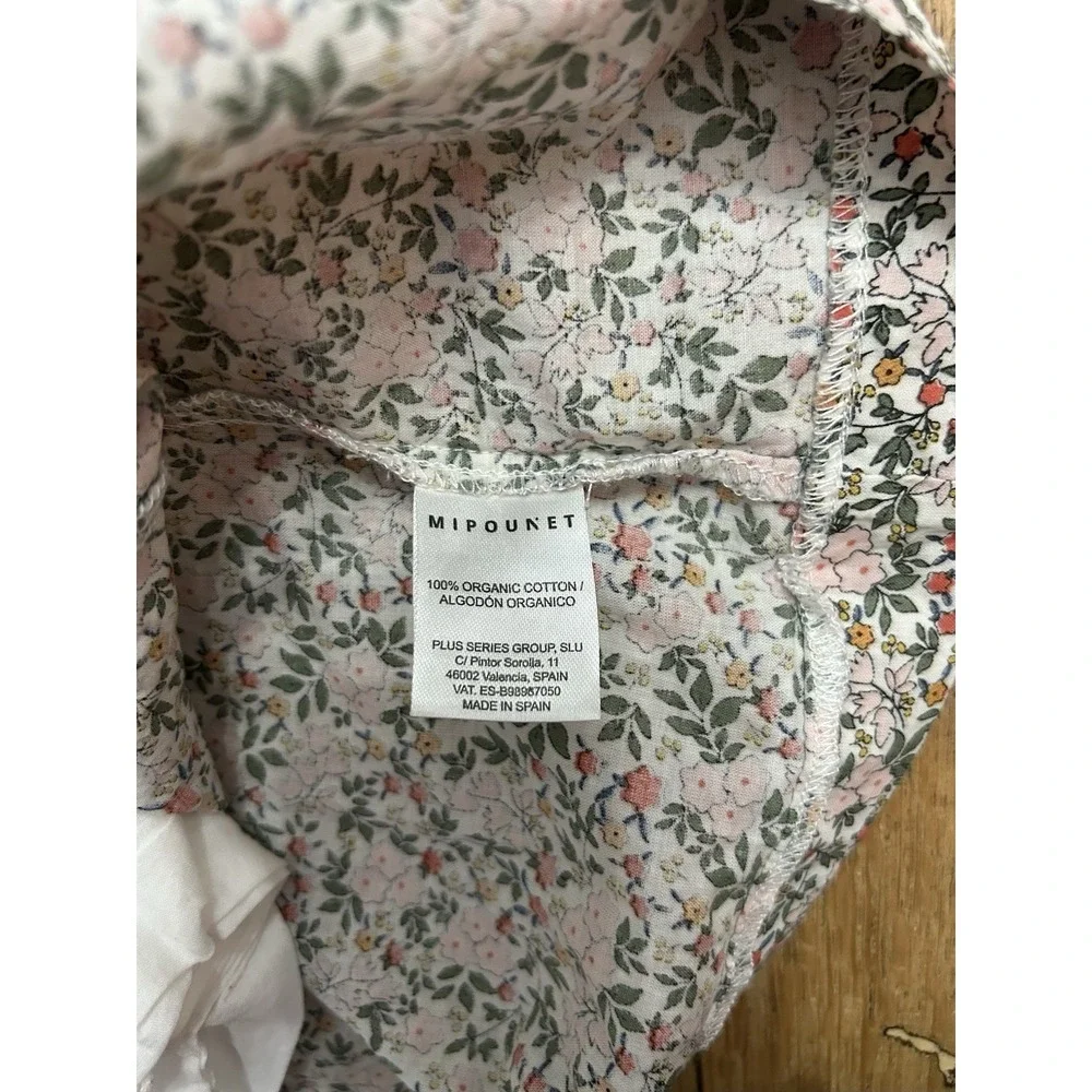 Mipounet Girls Organic Cotton Lace Detail Dress Floral Size 8 Youth Kids